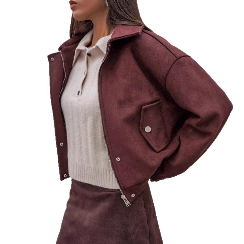 Damen Kunstlederjacke mit modernem Schnitt und praktischen Taschen Drune