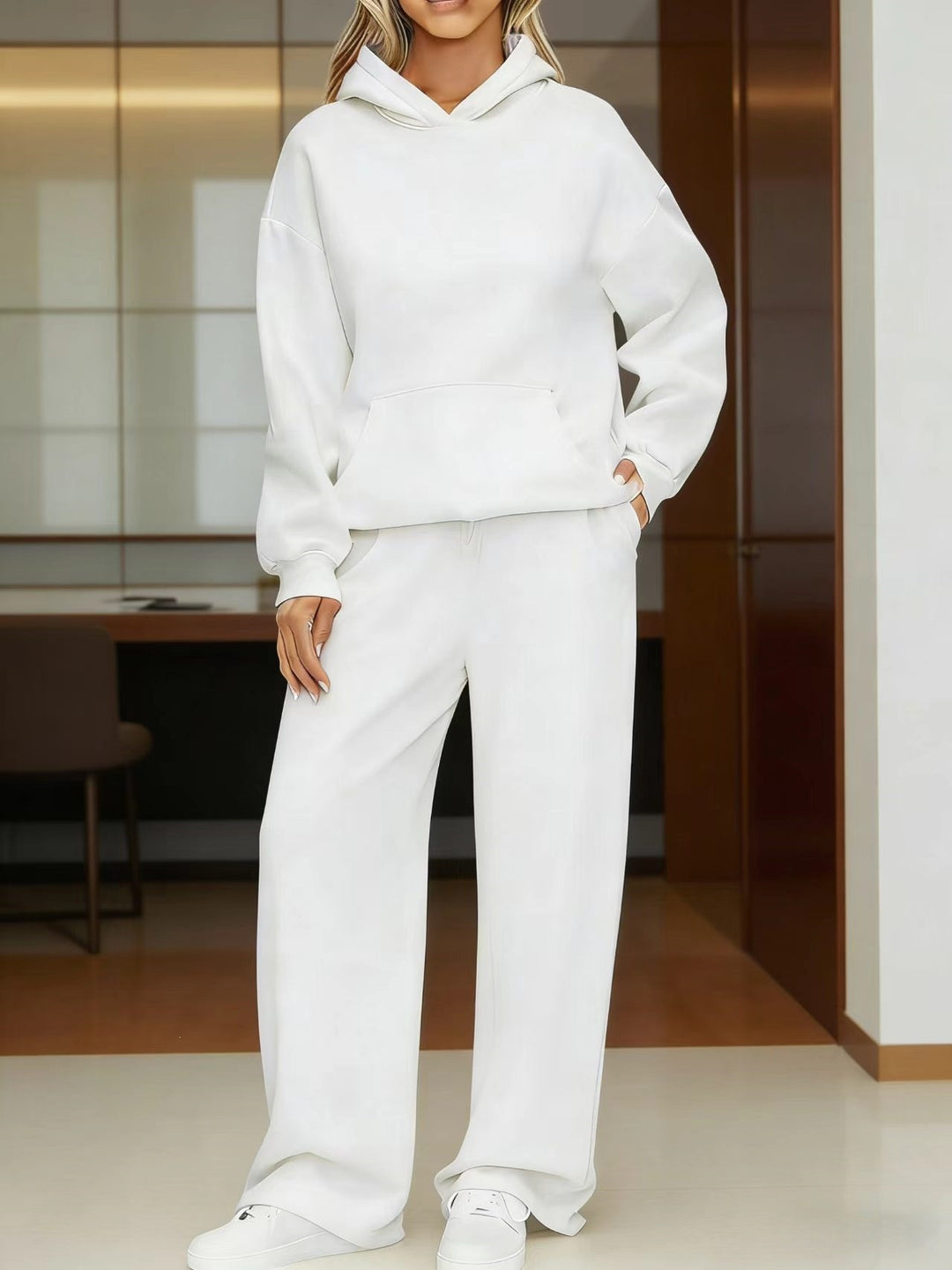 Damen nan kuscheliges Oversize Hoodie und weite Jogginghose Set Drune