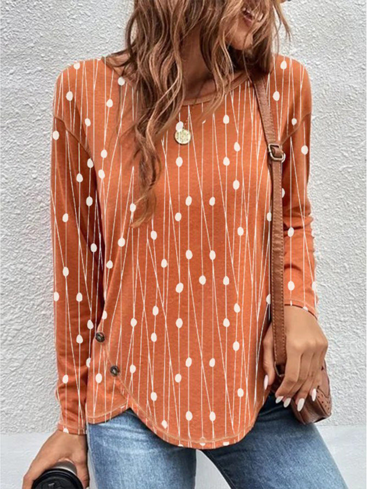 Damen Langärmeliges Oversize-Sweatshirt mit abstraktem Aquarell-Mosaikprint Drune