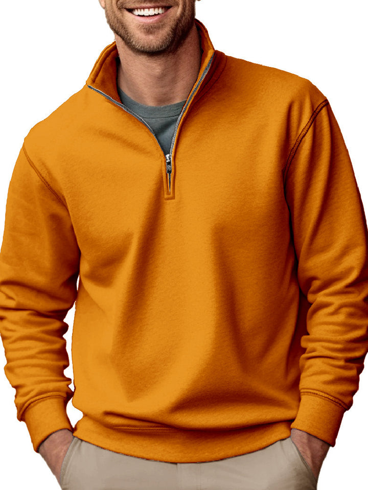Herren nan Halbzip-Sweatshirt mit Stehkragen und weichem Fleece-Innenfutter Drune