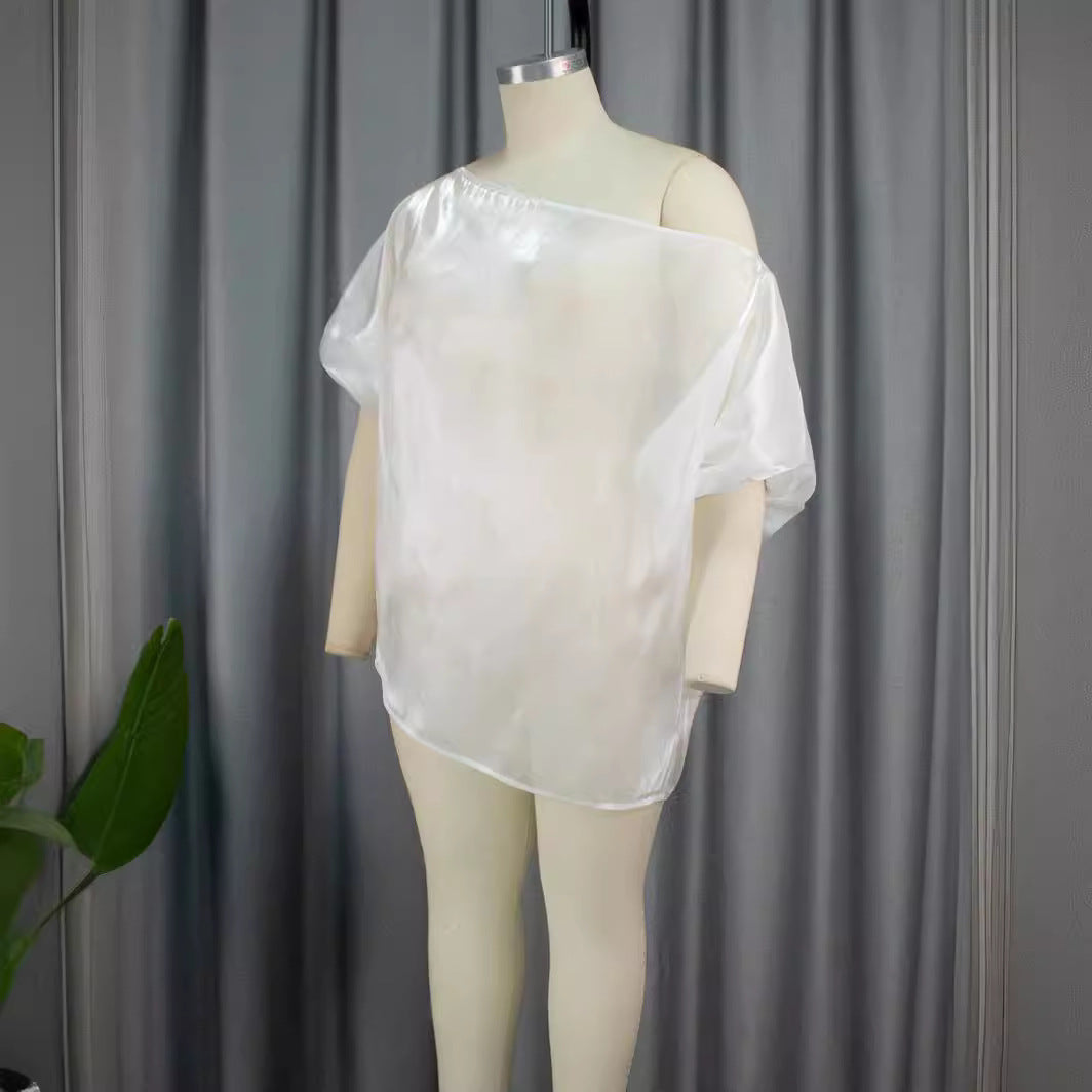 Damen Transparente Chiffon-Bluse Drune