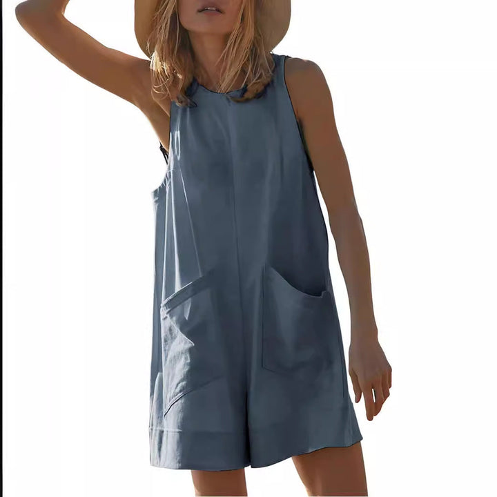 Damen Lässiger Jumpsuit mit praktischen Taschen und weit geschnittenem Design Drune