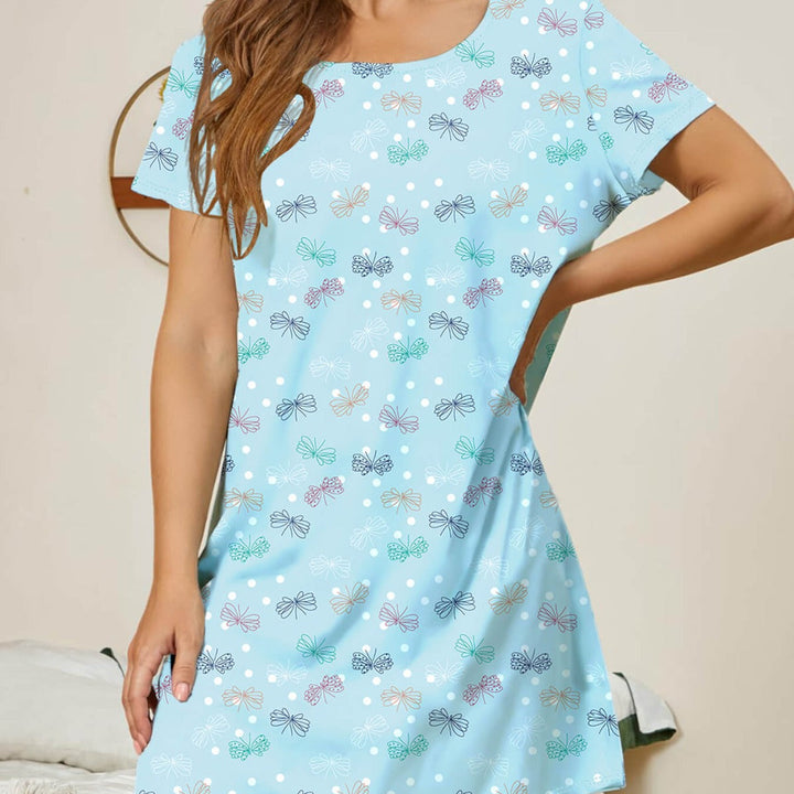 Damen lässiges Nachtkleid mit buntem Schmetterlingsmuster Drune