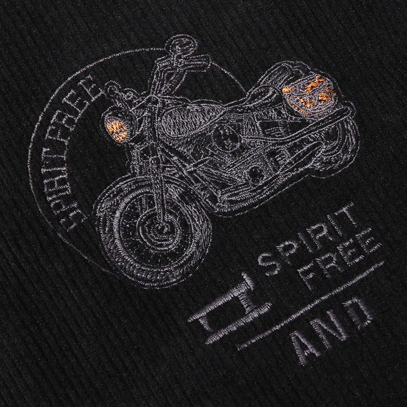 Herren Modische Bomberjacke mit stylischem Motorrad-Design Drune