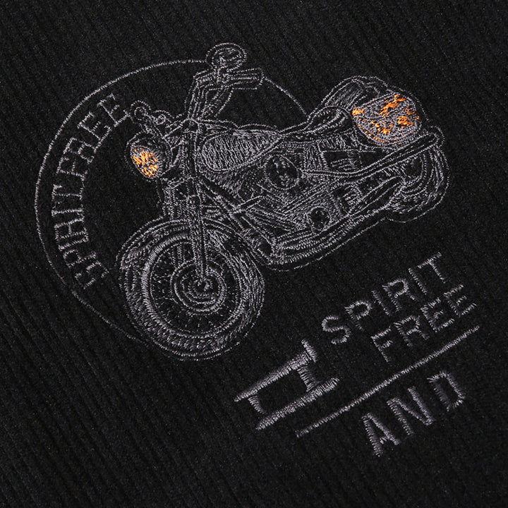 Herren Modische Bomberjacke mit stylischem Motorrad-Design Drune