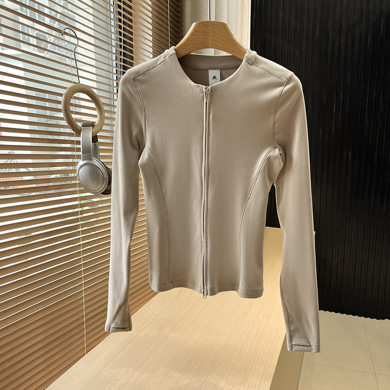 Damen sportliche Langarmjacke mit leichtem, atmungsaktivem Material Drune