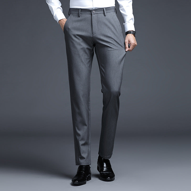 Herren Formelle Slim-Fit Anzughose mit Stretchbund und Bügelfalte Drune