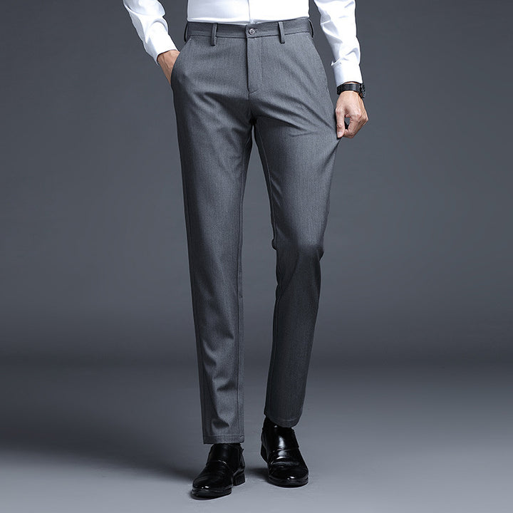 Herren Formelle Slim-Fit Anzughose mit Stretchbund und Bügelfalte Drune