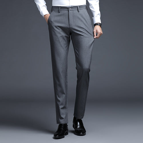 Herren Formelle Slim-Fit Anzughose mit Stretchbund und Bügelfalte Drune