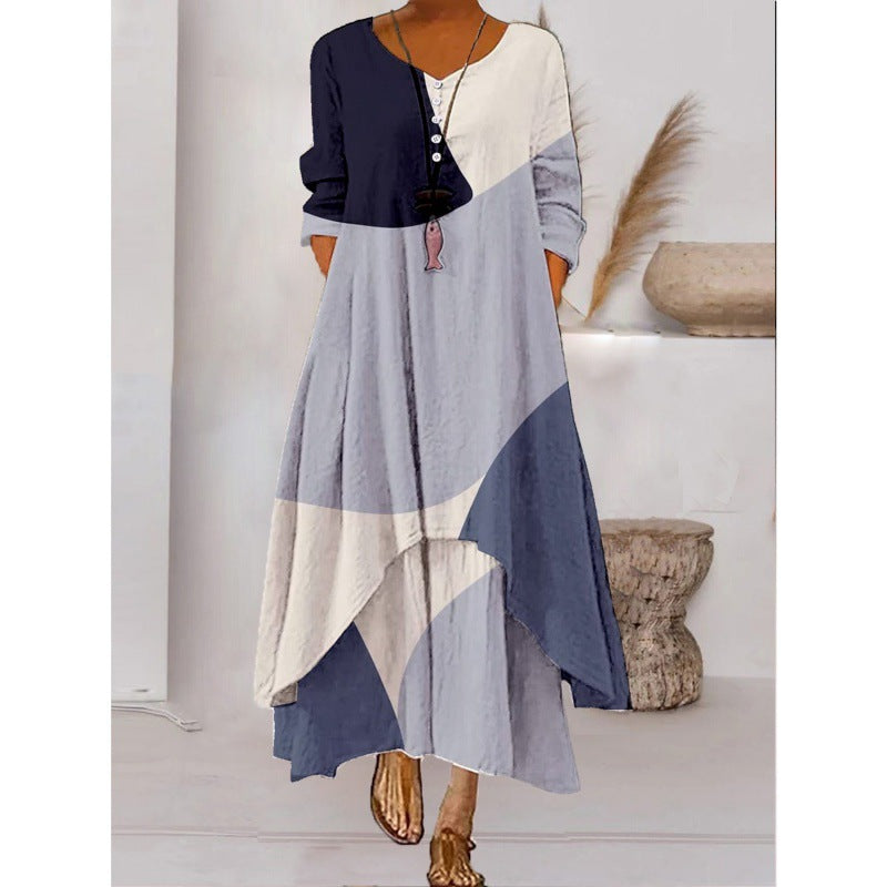 Drune | Maxikleid mit Langen Ärmeln und Knopfverschluss