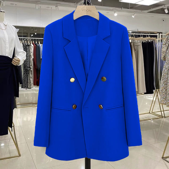 Damen Modischer Doppelreiher Blazer Drune
