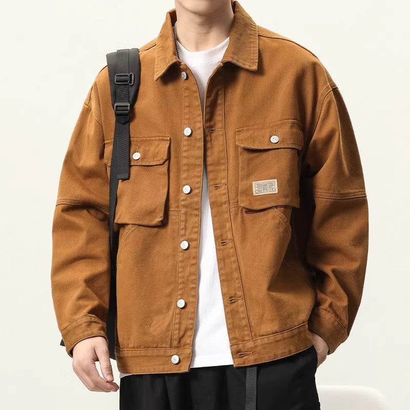 Herren Lässige Utility Jacke mit praktischen Taschen Drune