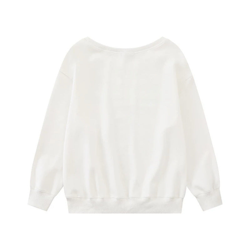 Damen Oversize-Sweatshirt mit Rundhalsausschnitt, typografischem Statement und Leoparden-Illustration Drune
