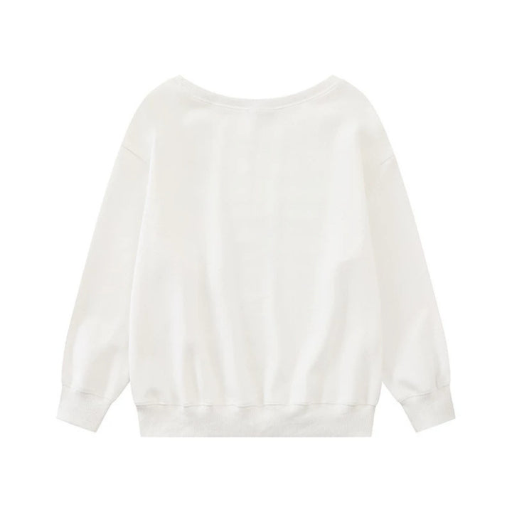 Damen Oversize-Sweatshirt mit Rundhalsausschnitt, typografischem Statement und Leoparden-Illustration Drune
