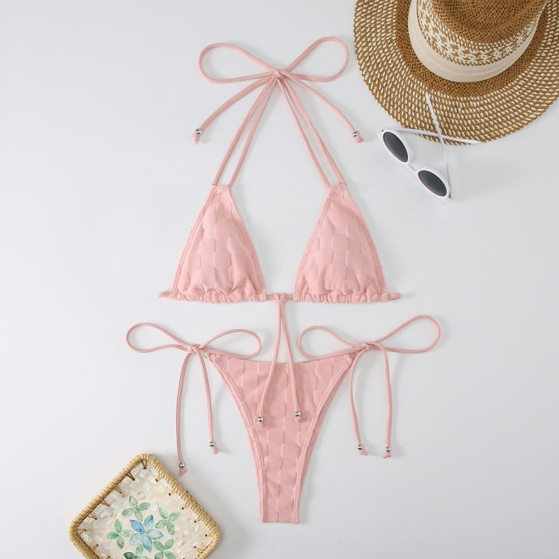 Damen Triangel-Bikini mit verstellbaren Trägern und hohem Beinausschnitt Drune