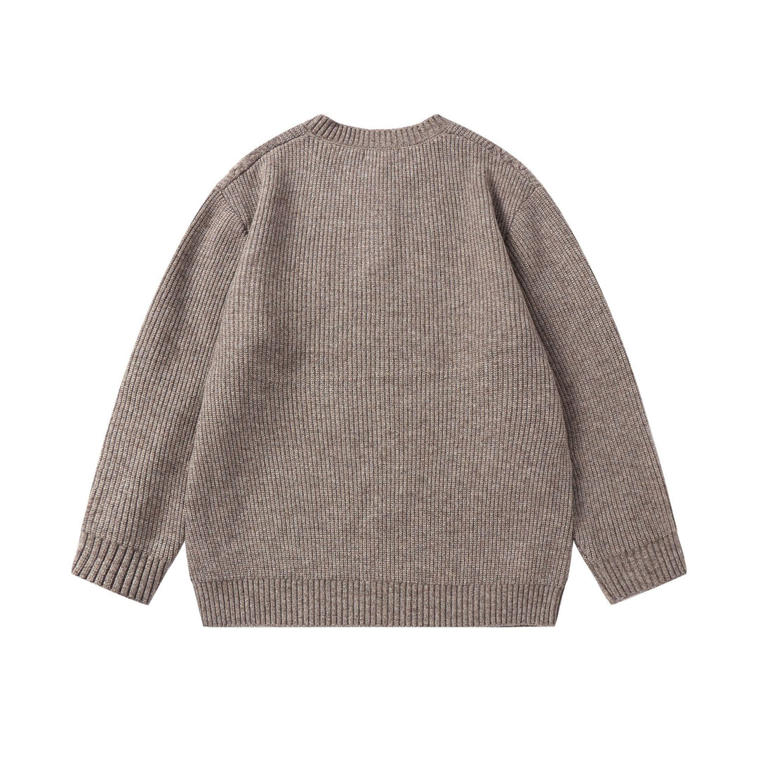 Unisex Strickpullover mit Henley-Knopfleiste und Zopfmuster Drune