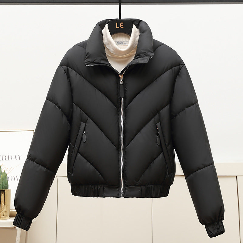 Damen Trendige und kuschelige Pufferjacke mit hohem Kragen und praktischen Eingrifftaschen Drune