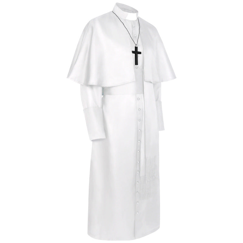 Damen nan eleganter Maxicape-Mantel mit gestuften Schultercapes und Stehkragen Drune