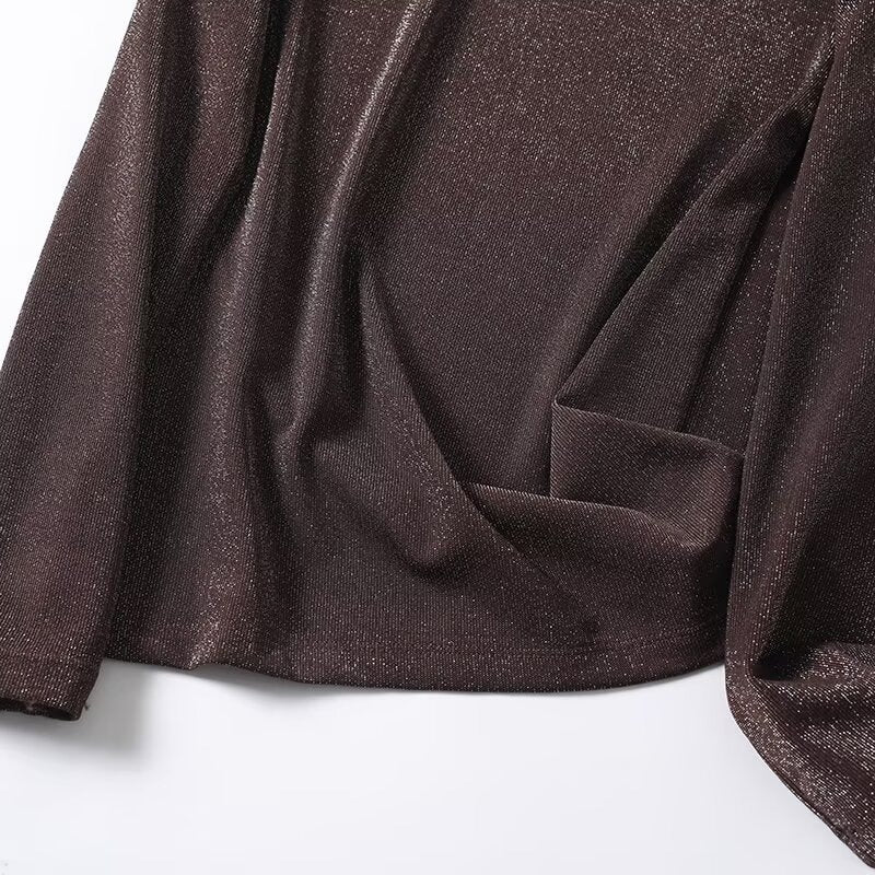 Damen Lurex-Feinstrick Longsleeve mit Rundhalsausschnitt und dezent schimmernder Oberfläche Drune
