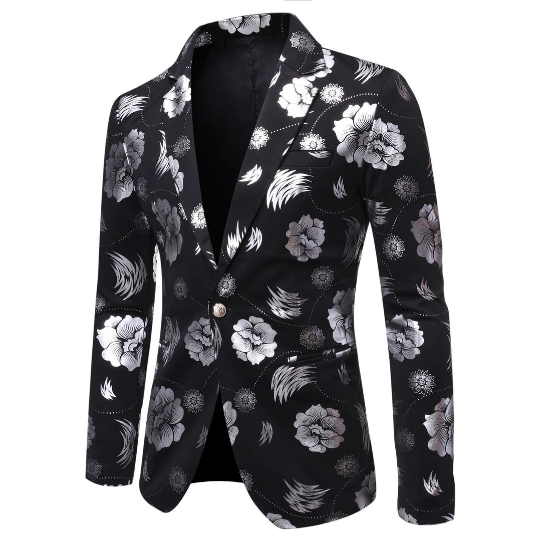 Herren eleganter Blazer mit luxuriösem Blumenmuster Drune