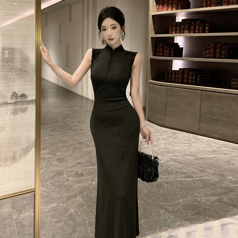 Drune | Vintage Elegante Ärmellose Verbessertes Qipao Kleid