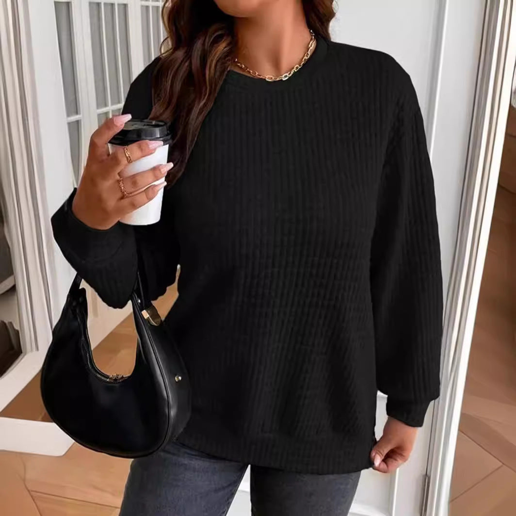 Damen lässiger Sweatshirt mit strukturiertem Design Drune