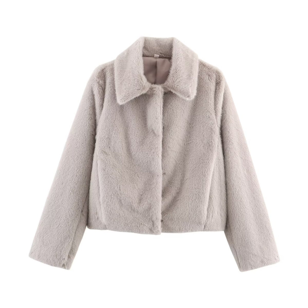 Damen Kuschelige Kunstpelzjacke Drune