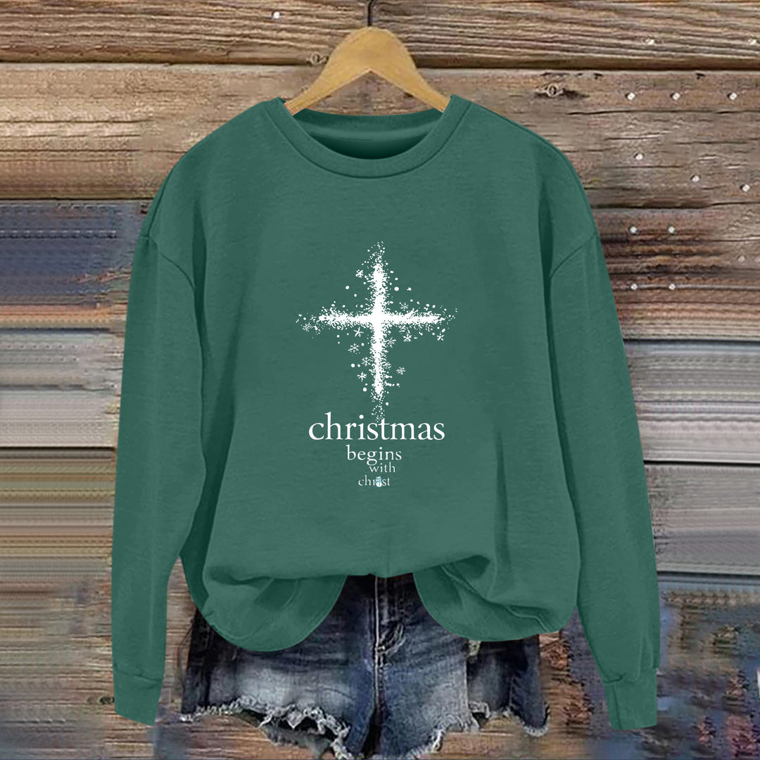 Damen Sweatshirt mit christlichem Motiv und weichem Innenfutter Drune