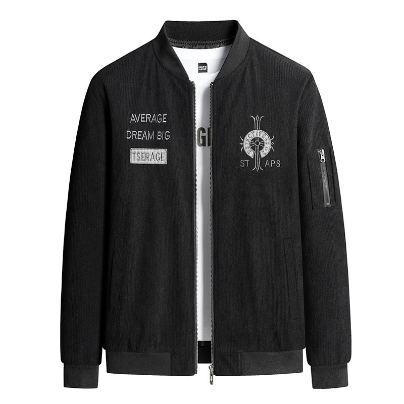 Herren Modische Bomberjacke mit Stickerei Drune