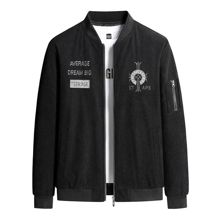 Herren Modische Bomberjacke mit Stickerei Drune