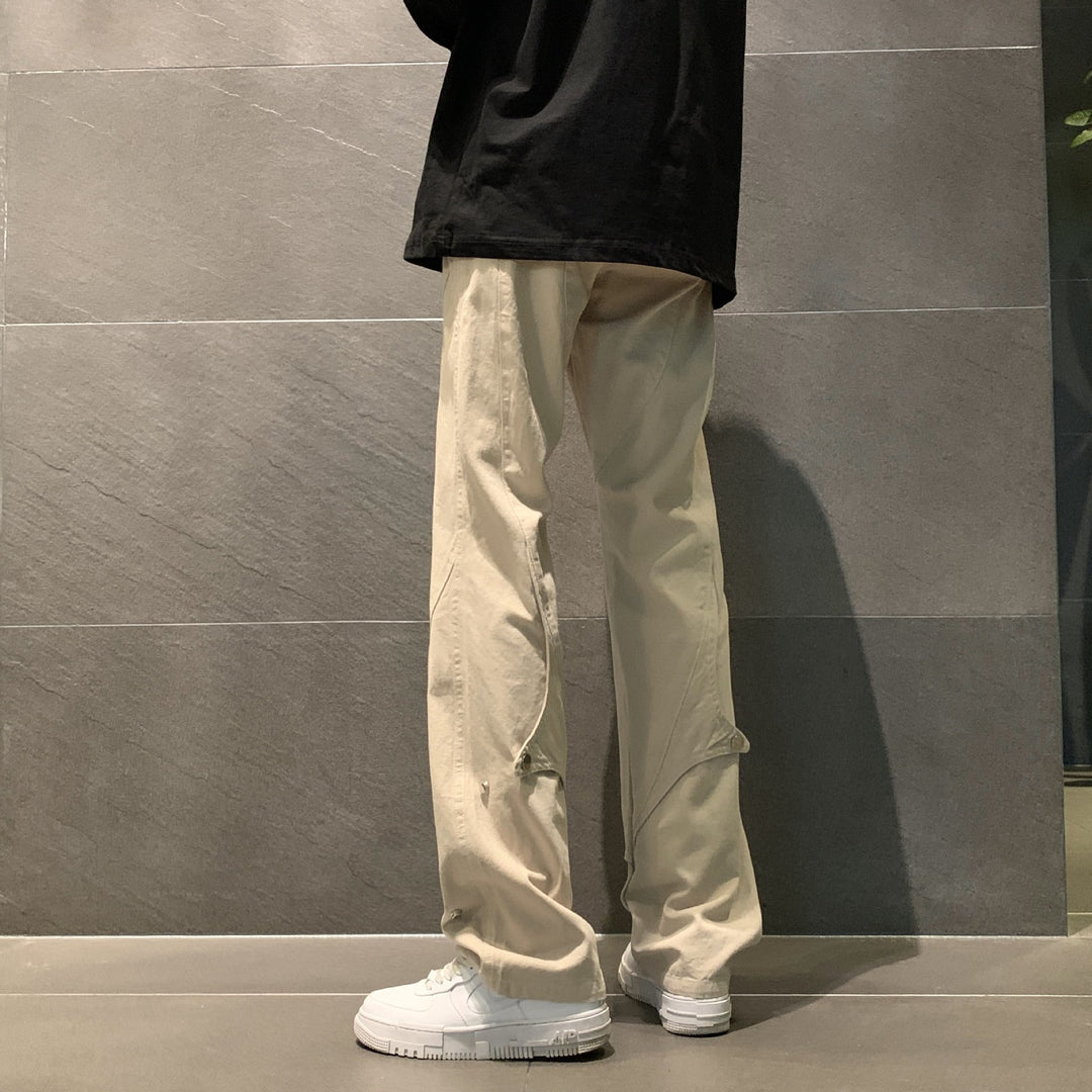 Herren lässige Utility-Hosen mit multifunktionalen Taschen und verstellbarem Bund Drune
