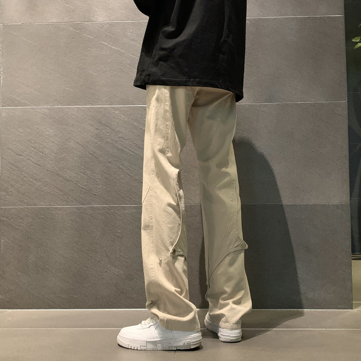 Herren lässige Utility-Hosen mit multifunktionalen Taschen und verstellbarem Bund Drune