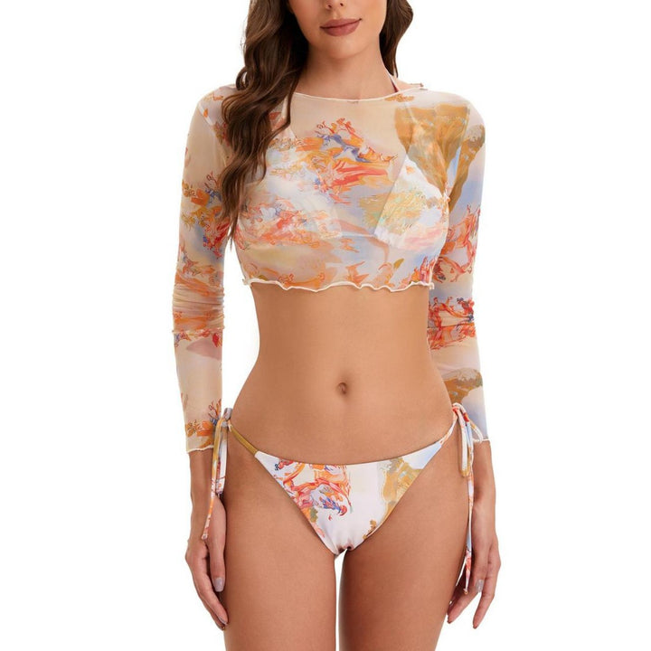Damen Sportlicher Longsleeve Bikini-Set Drune