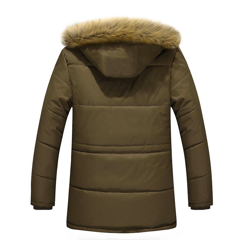 Herren Langparka mit abnehmbarer Kunstfellblende, doppelter Frontleiste und Teddyfleece-Innenfutter Drune