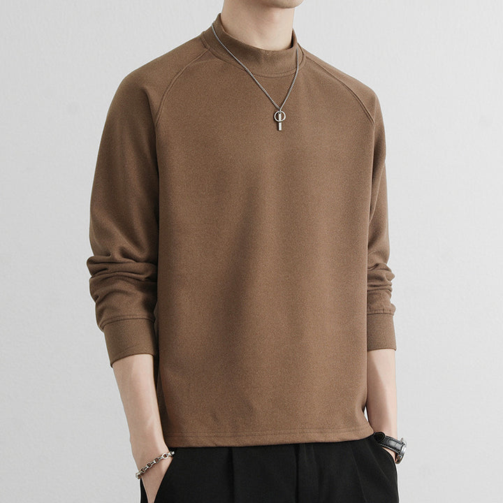 Herren Minimalistisches Mockneck-Sweatshirt aus Tech‑Fleece mit Raglanärmeln Drune
