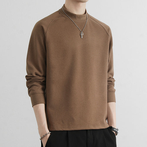 Herren Minimalistisches Mockneck-Sweatshirt aus Tech‑Fleece mit Raglanärmeln Drune