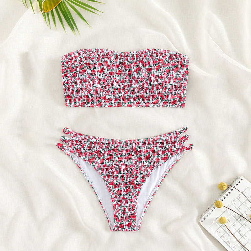 Damen Bandeau-Bikini mit raffinierten Rüschendetails Drune