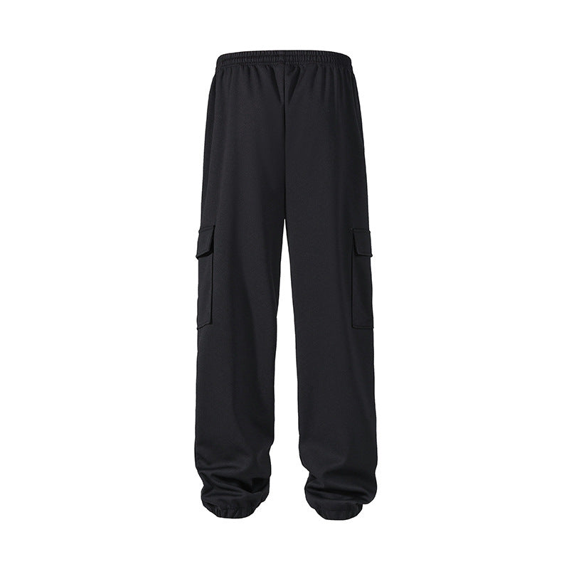 Herren lockere Cargo-Jogginghose mit elastischem Bund, Kordelzug und aufgesetzten Klappentaschen Drune