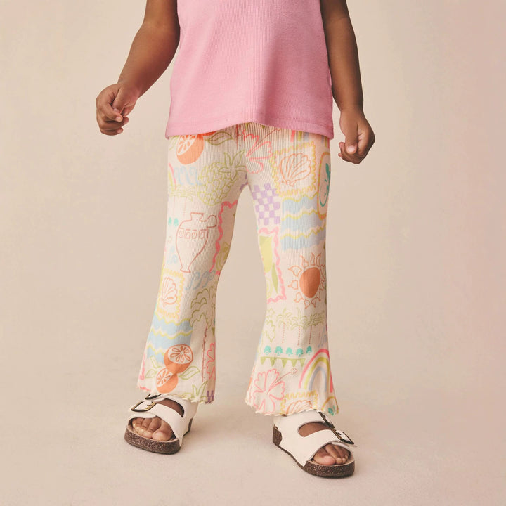 Mädchen Leggings mit buntem Strandmotiv Drune