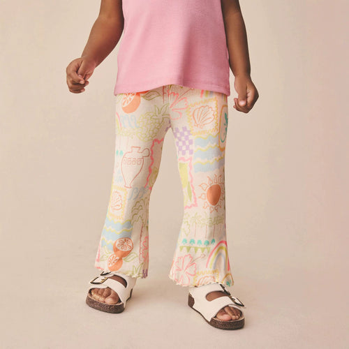 Mädchen Leggings mit buntem Strandmotiv Drune