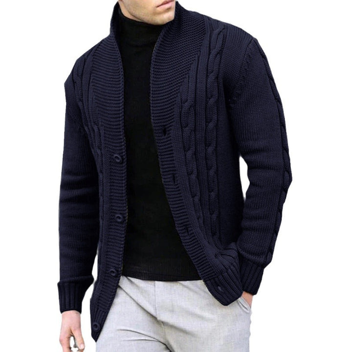Herren Strickjacke mit robustem Zopfmuster und langlebigem Knopfverschluss Drune