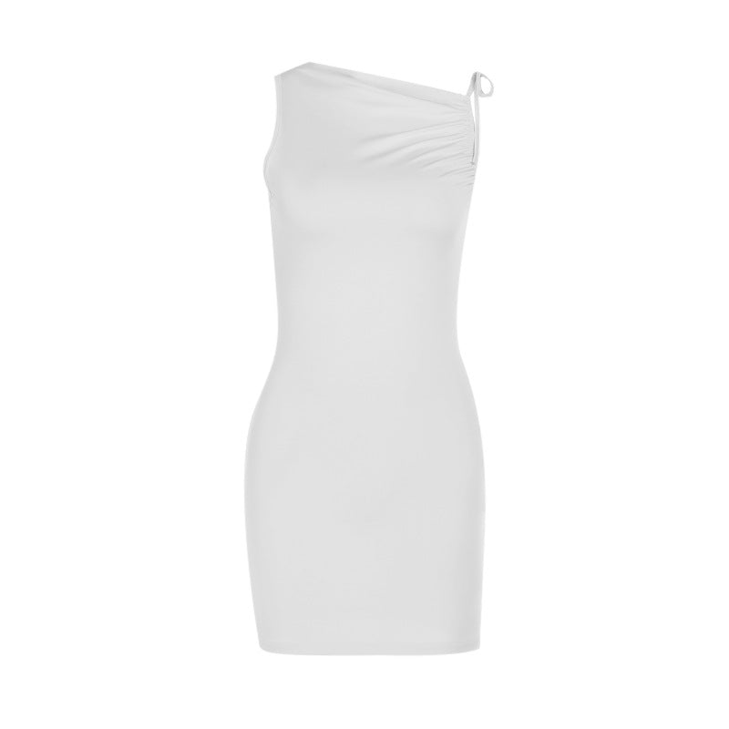 Damen figurbetontes One-Shoulder-Kleid Drune