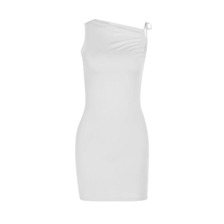 Damen figurbetontes One-Shoulder-Kleid Drune