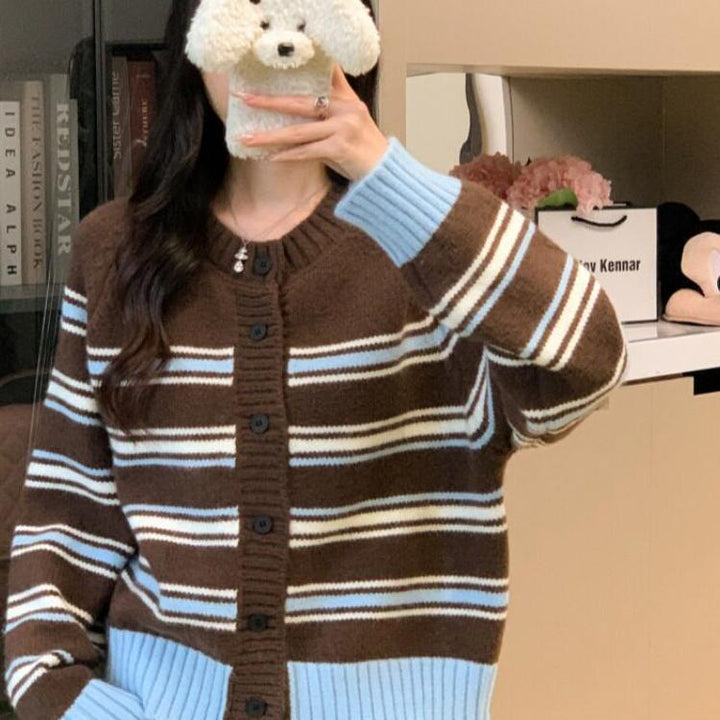 Damen Gemusterter Strickcardigan Drune