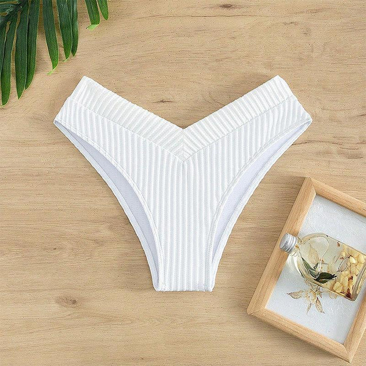 Damen Hochgeschnittenes Bikini-Unterteil mit V-Ausschnitt Drune
