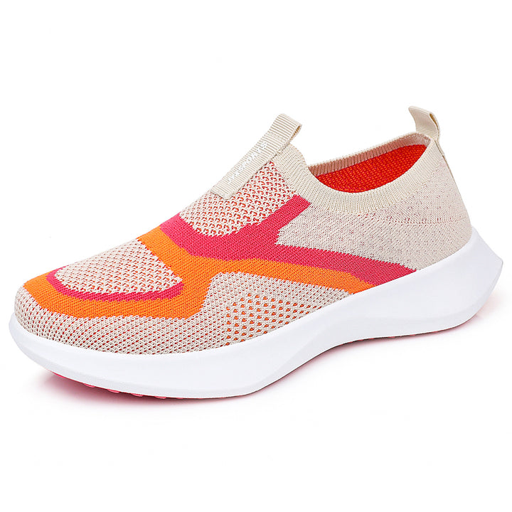 Damen nan nahtloser Strick-Sockensneaker mit elastischem Einstieg, atmungsaktiver Mesh-Struktur und leichter EVA-Dämpfung Drune