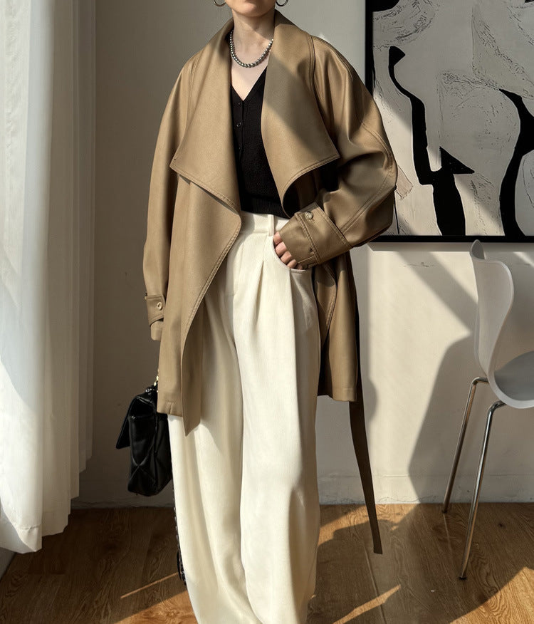 Damen Eleganter Trenchcoat aus hochwertigem Material Drune