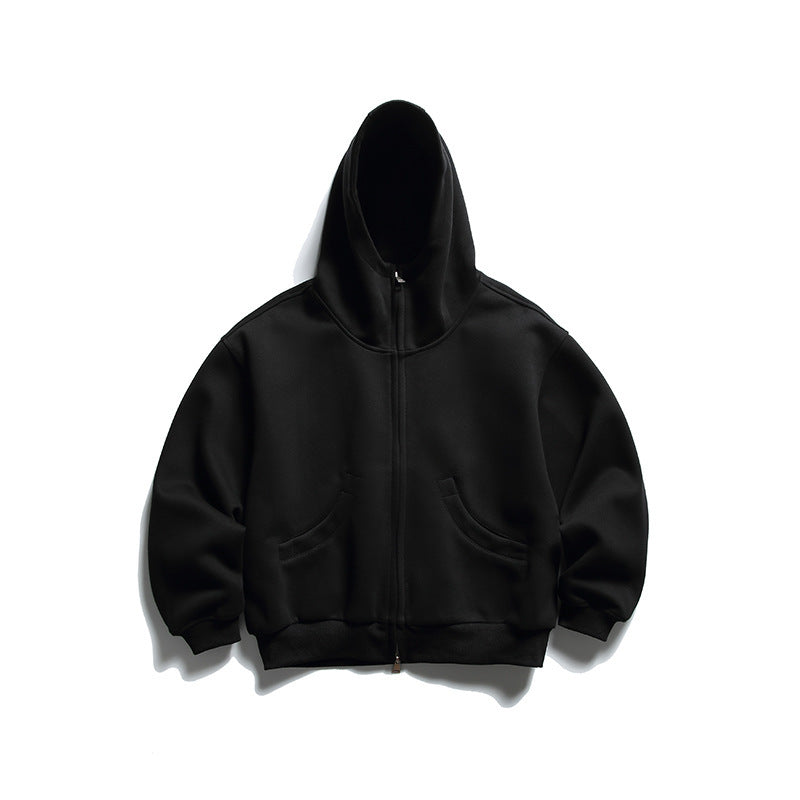 Unisex Oversize Zip-Hoodie mit hohem Kragen und Kängurutaschen Drune