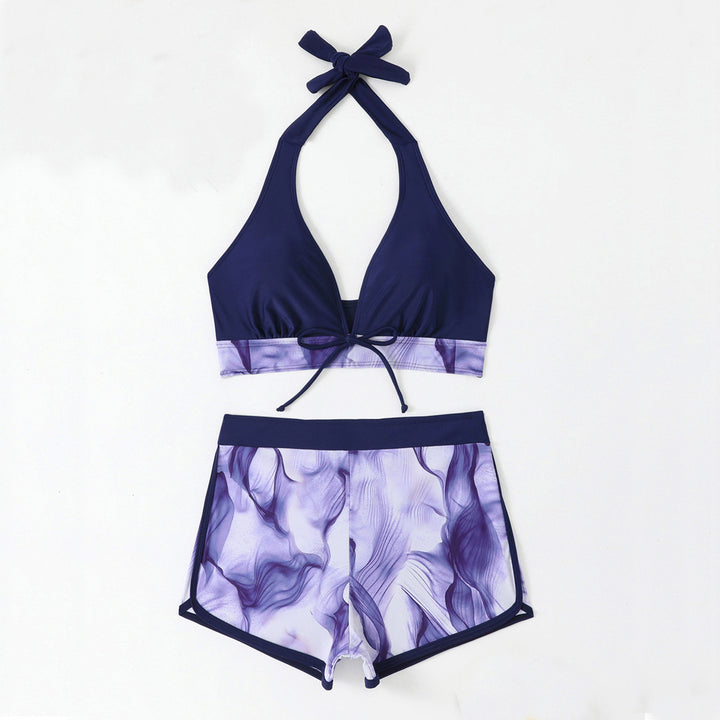 Damen Sportliches Bikini-Set mit tiefem V-Ausschnitt und komfortablen Shorts Drune