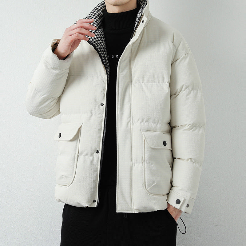 Herren Modische Pufferjacke mit Karokragen Drune